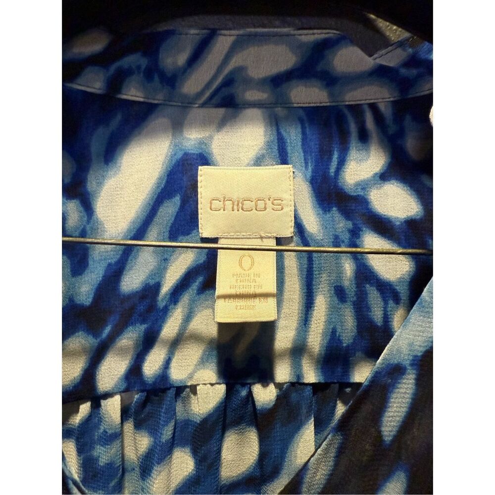 Chico’s Mosaic Peasant Maxi Dress |Blue Abstract … - image 4